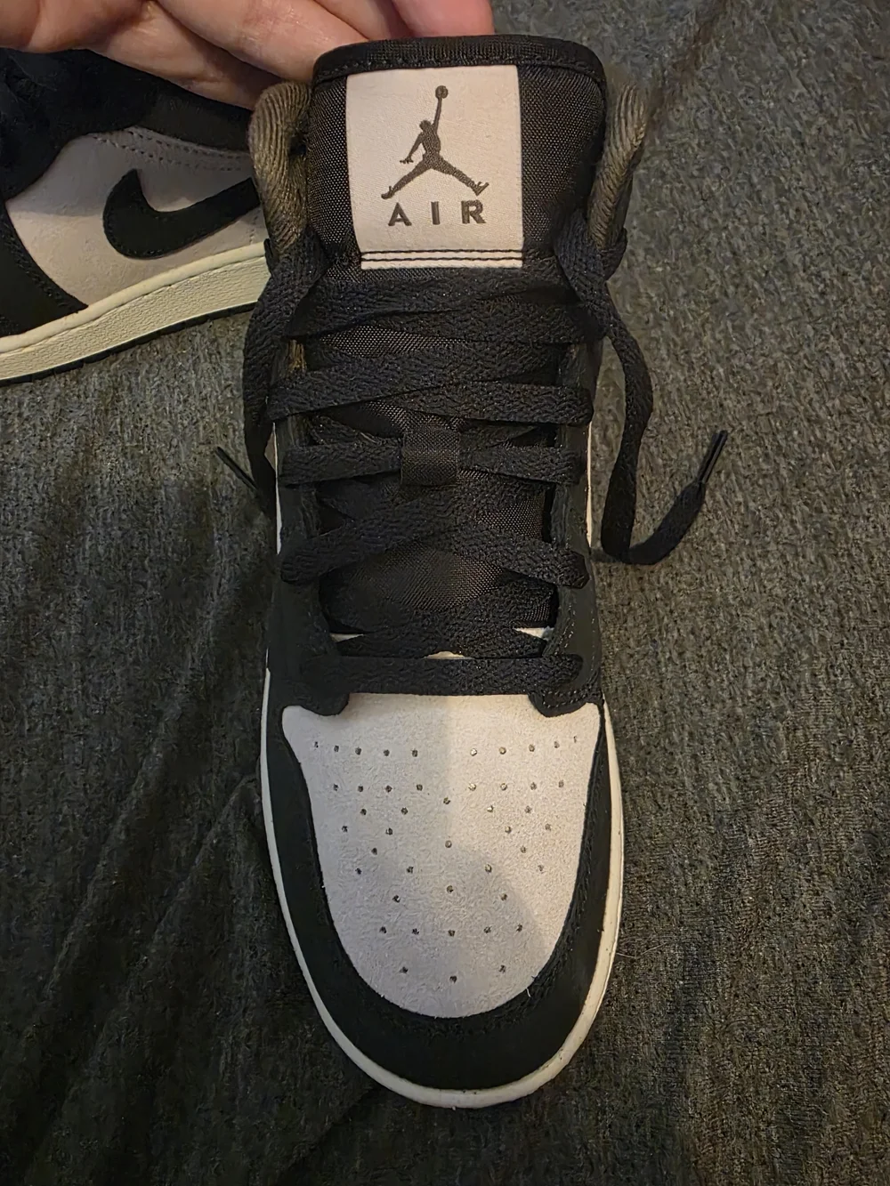 Nike Black and White Mid-Top Sneakers